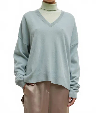 Leset Zoe V Neck Sweater In Seafoam In Blue