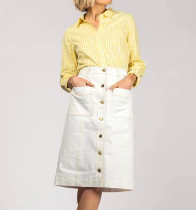 Lesley Evers Alison Midi Skirt In White