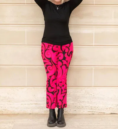 Lesley Evers Audrey Pant In Pink Black