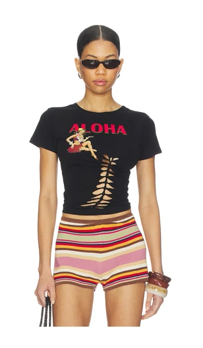 Leslie Amon Aloha Tee In Brown