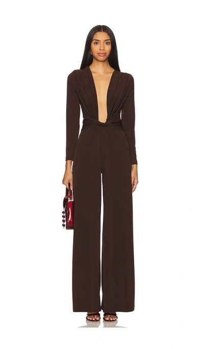 Leslie Amon Amanda Maxi Jumpsuit In Expresso