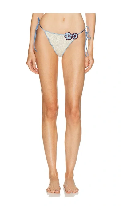 Leslie Amon Ava Hibiscus Crochet Bikini Bottom In Multi