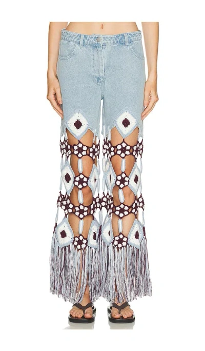 Leslie Amon Belma Crochet Jean In Blue