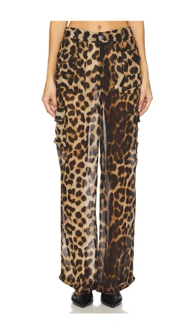 Leslie Amon Cargo Pants In Leopard