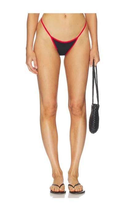 Leslie Amon Cerise Bikini Bottom Thong In Black