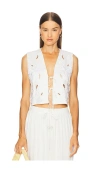 Leslie Amon Coral Reef Vest In White