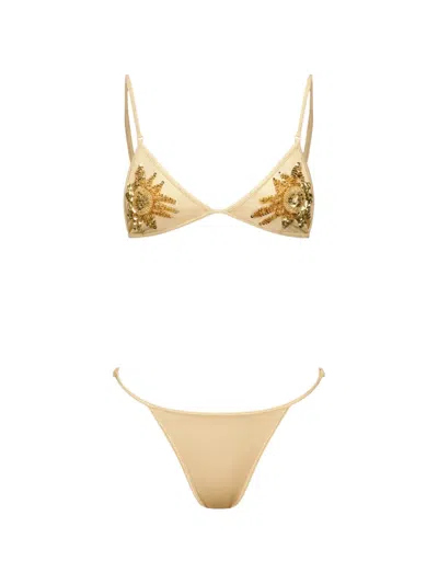 Leslie Amon Cynthia Bikini In Gold