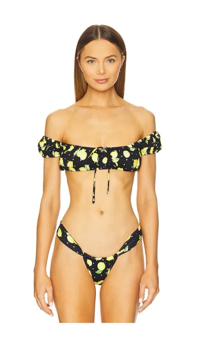 Leslie Amon Marine Bikini Top In Black