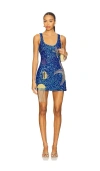 Leslie Amon Mermaid Skin Mini Dress In Blue