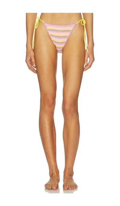 Leslie Amon Oli Rainbow Crochet Bikini Bottom In Multi