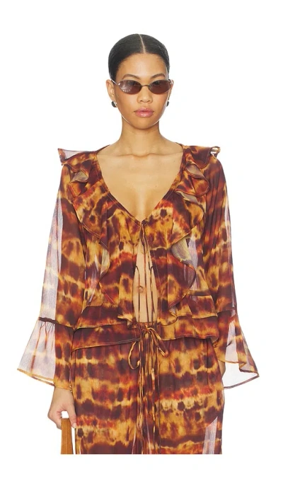 Leslie Amon Olivia Top In Brown