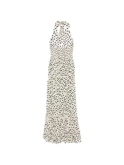 Leslie Amon Polka-dot Maxi Dress In Multi
