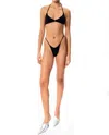 Leslie Amon Poupy Bikini Bottom In Black In Black