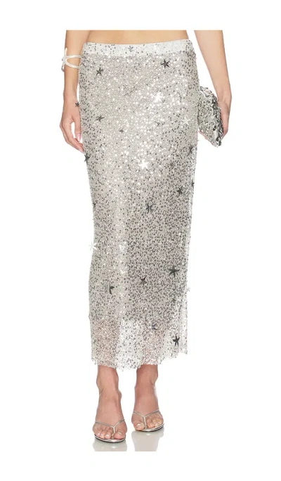 Leslie Amon Rena Skirt In Silver