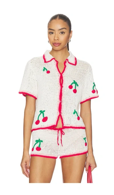 LESLIE AMON RUBY CROCHET SHIRT