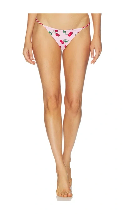 Leslie Amon Ruby Twisted Bikini Bottom In Pink