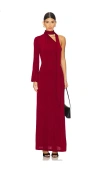 LESLIE AMON SCARF MAXI DRESS