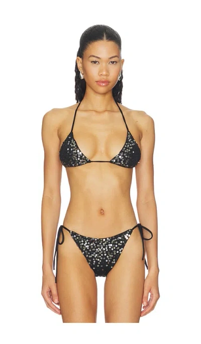 Leslie Amon Scorpio Bikini Top In Black