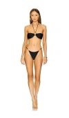 Leslie Amon Shell Bandeau Bikini In Black & Gold