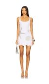Leslie Amon Starfish Bridal Mini Dress In White