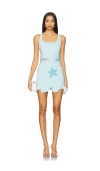 Leslie Amon Starfish Dress In Baby Blue