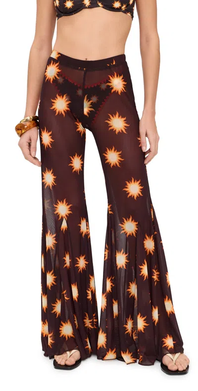 Leslie Amon Stef Mesh Pants Sun In Burgundy