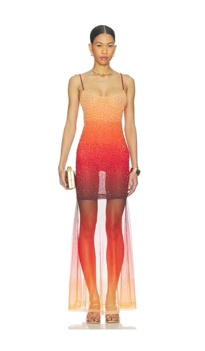 Leslie Amon Sunset Flow Dress In Multi