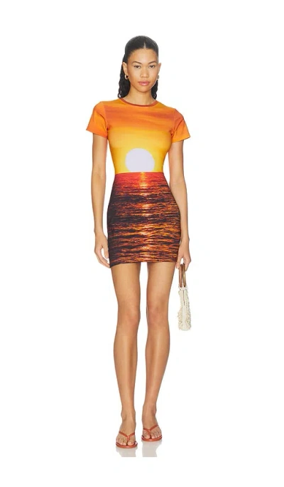 Leslie Amon Sunset T Shirt Dress In Multi
