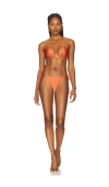 Leslie Amon Triangle Shell Bikini Set In Orange