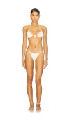 Leslie Amon Triangle Shell Bikini Set In White