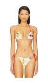 Leslie Amon Tutti Frutti Embroidered Bikini In Tutti Frutti