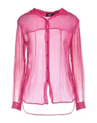 Leslie Amon Woman Shirt Fuchsia Size M Viscose In Pink