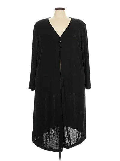 Pre-owned Leslie Fay 3/4 Sleeve T-shirt In Black