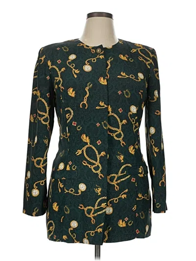 Pre-owned Leslie Fay Blazer Jacket In Green