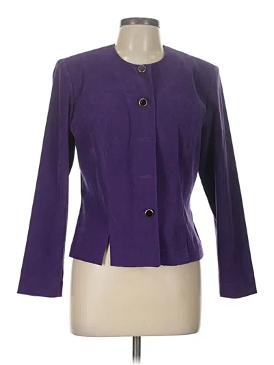 Pre-owned Leslie Fay Blazer Jacket In Purple