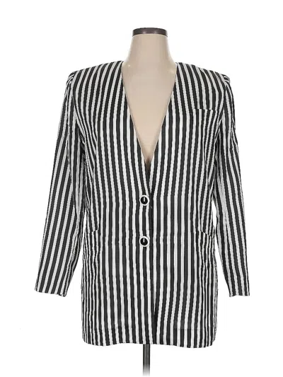 Pre-owned Leslie Fay Blazer Jacket In White