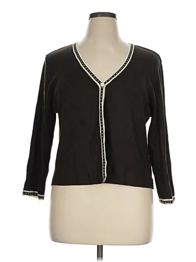 Pre-owned Leslie Fay Cardigan Sweater In Black
