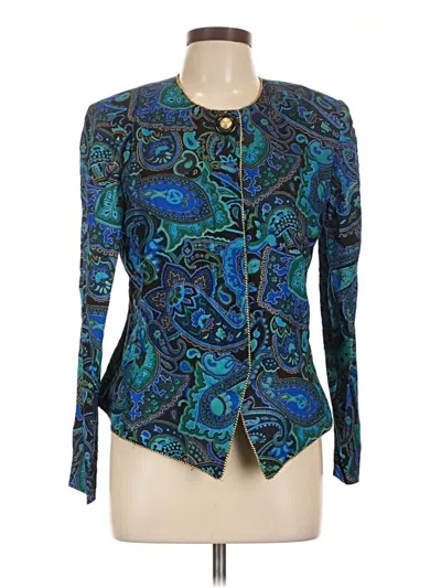 Pre-owned Leslie Fay Cardigan Sweater In Blue