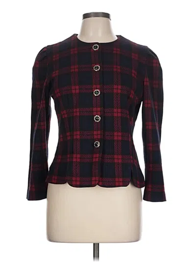 Pre-owned Leslie Fay Cardigan Sweater In Burgundy