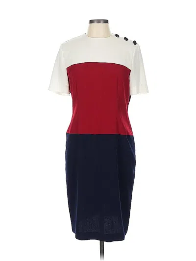 Pre-owned Leslie Fay Casual Dress In Burgundy