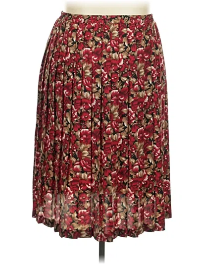 Pre-owned Leslie Fay Casual Skirt In Burgundy