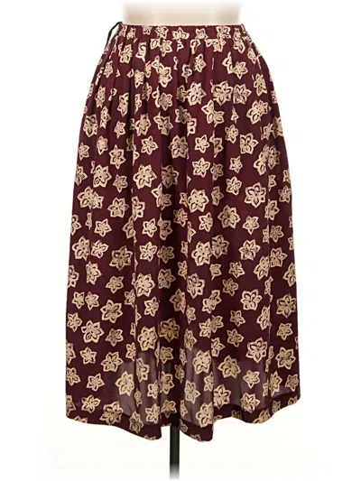 Pre-owned Leslie Fay Casual Skirt In Burgundy
