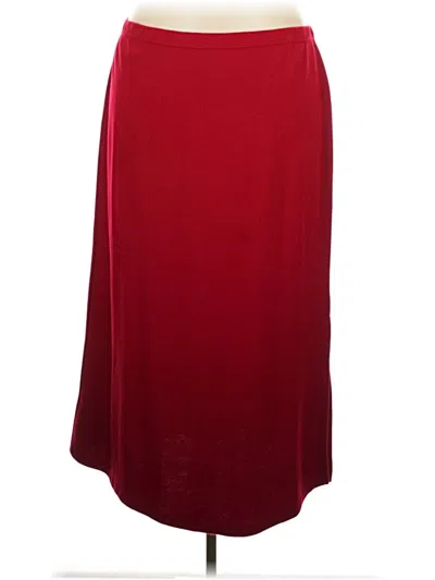 Pre-owned Leslie Fay Formal Skirt In Burgundy