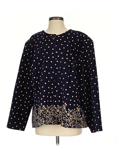 Pre-owned Leslie Fay Long Sleeve Blouse In Gold