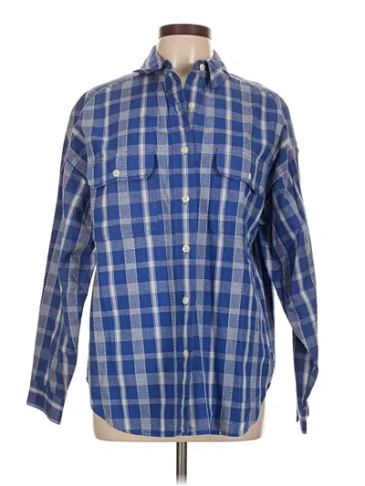 Pre-owned Leslie Fay Long Sleeve Button Down Shirt In Blue