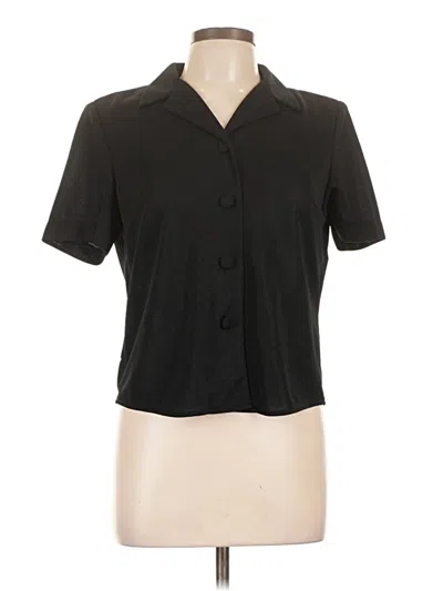 Leslie Fay Short Sleeve Blouse In Black