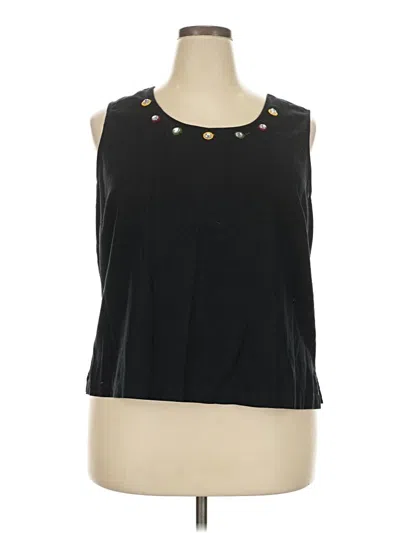 Pre-owned Leslie Fay Sleeveless T-shirt In Black