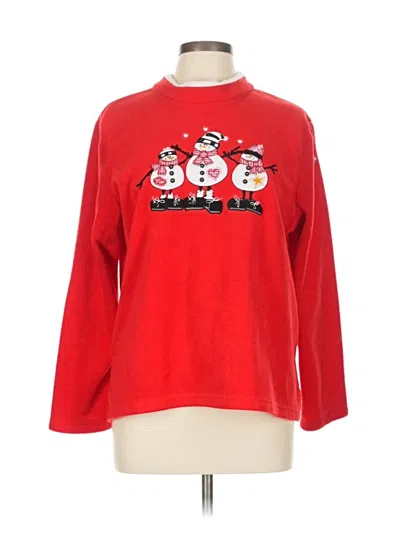 Pre-owned Leslie Fay Sweatshirt In Red