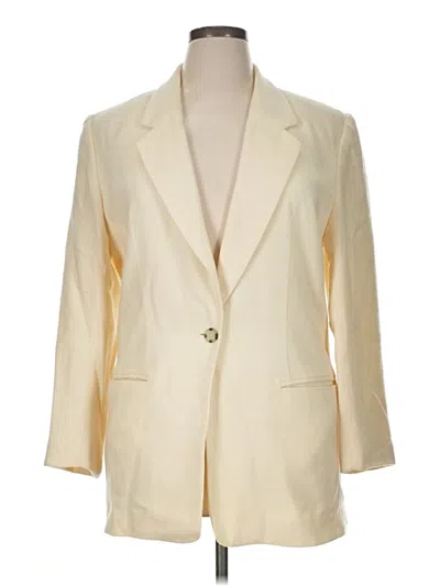 Pre-owned Leslie Fay Wool Blazer Jacket In Ivory