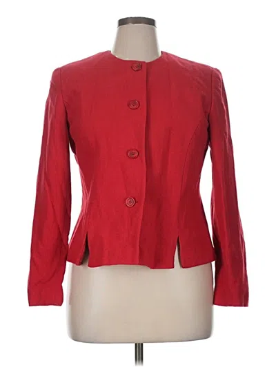 Pre-owned Leslie Fay Wool Blazer Jacket In Red
